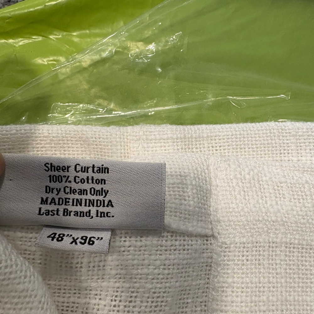 Quince Cotton Slub Curtain White 48x96 - Picture 4 of 4